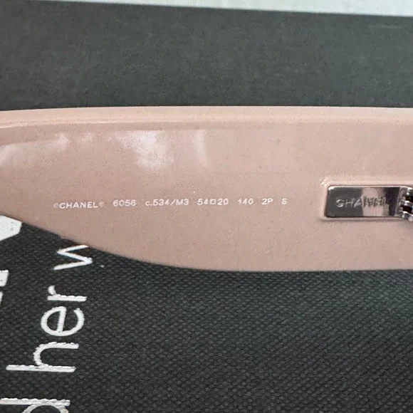 CHANEL CAT EYE SUNGLASSESNylon Black & BeigeC534/M3, A71614 X02281 S3443
